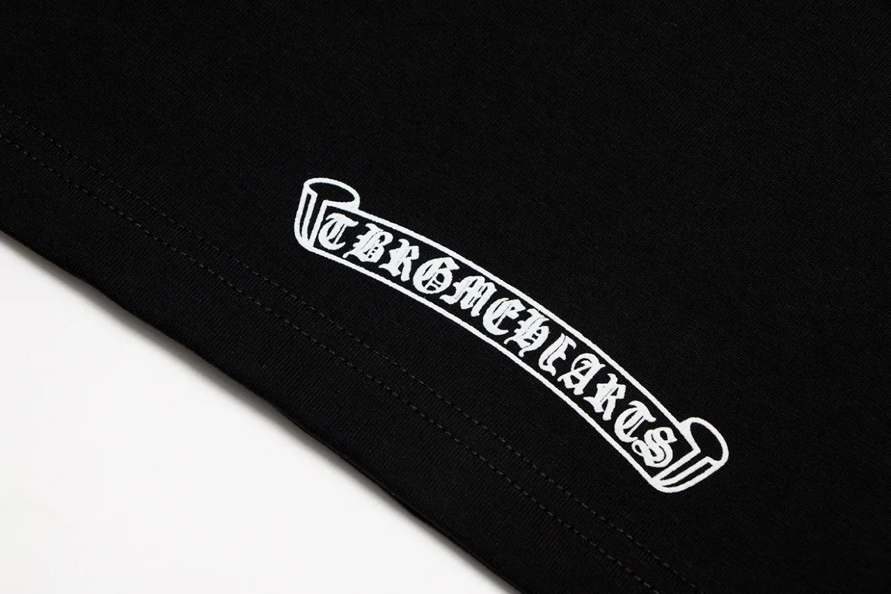 P150 Chrome Hearts Chrome Hearts Sanskrit Rainbow Print Cross Short Sleeve Size: SMLXL Color: Black
